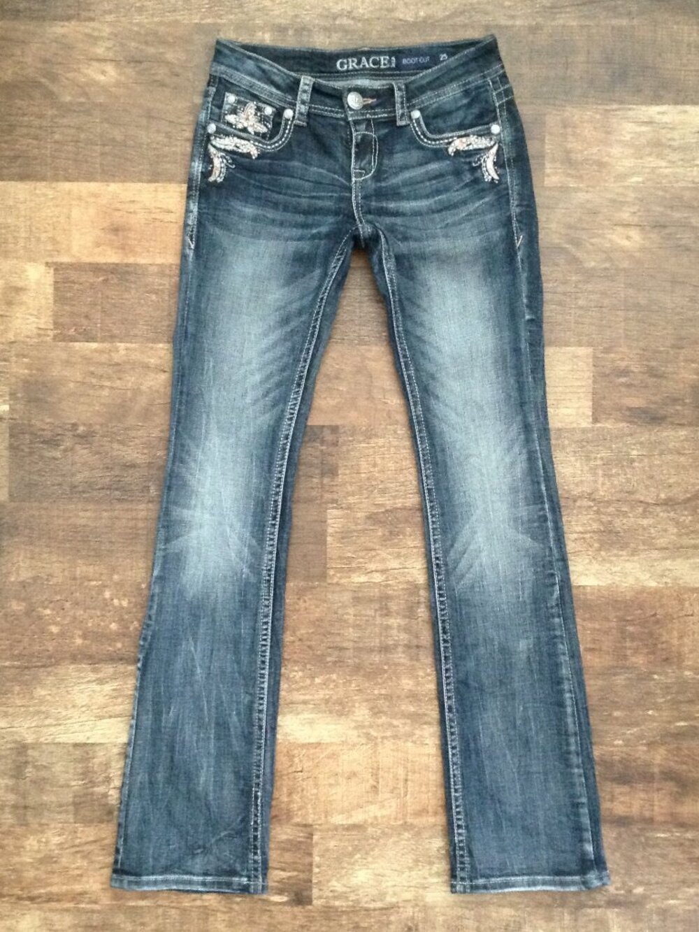 ⭐GRACE IN LA BOOTCUT DENIM JEANS in Dark Wash, size 25⭐